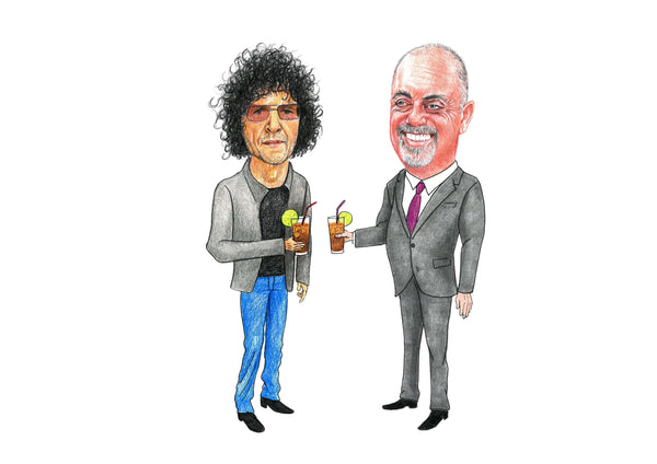 Howard Stern and Billy Joel drinking Long Island Ice Tea Print