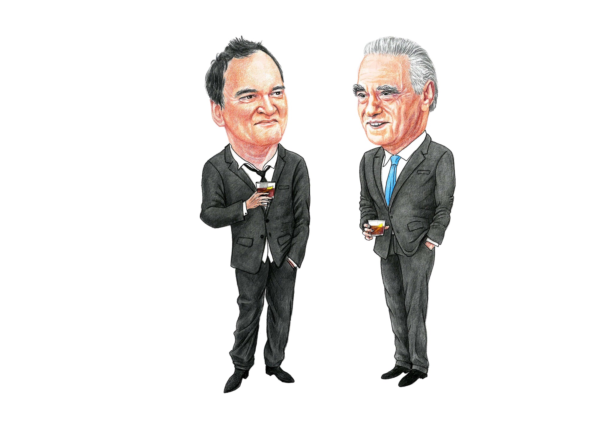 Quentin Tarantino and Martin Scorsese drinking sazeracs Print
